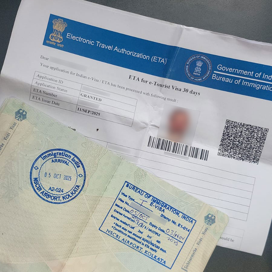 Visum Indien + Stempel im Pass